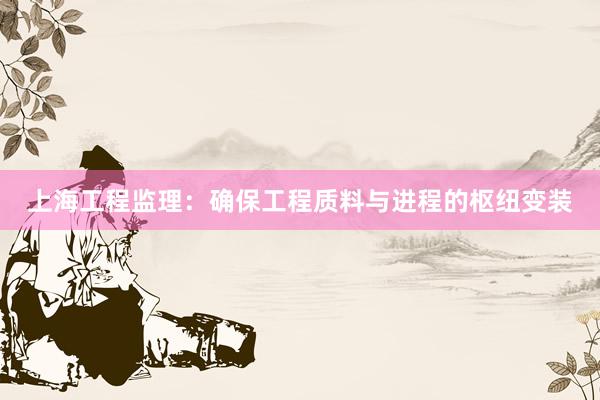 上海工程监理：确保工程质料与进程的枢纽变装