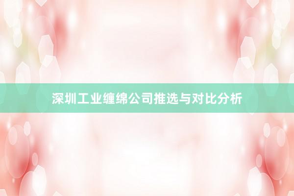 深圳工业缠绵公司推选与对比分析