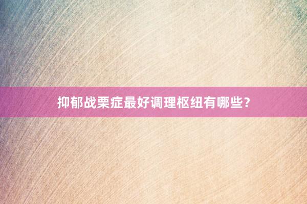 抑郁战栗症最好调理枢纽有哪些？